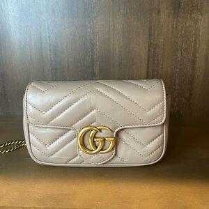 Gucci Beige Leather Crossbody Bag